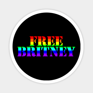 Free Britney Typography Bright Rainbow Text Magnet